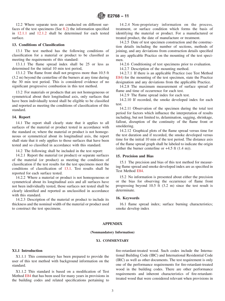 ASTM E2768-11 - Standard Test Method for Extended Duration Surface Burning Characteristics of Building Materials (30 min Tunnel Test)