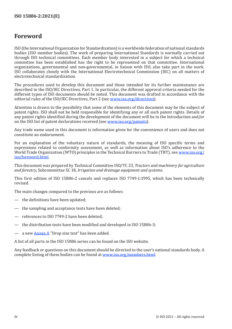 ISO 15886-2:2021 ISO 15886-2:2021 - Agricultural irrigation equipment — Sprinklers — Part 2: Design and operation requirements
Released:6/8/2021 - Page 4 preview