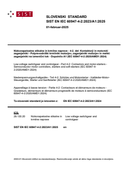 EN IEC 60947-4-2:2023/A1:2025 - Page 1 preview