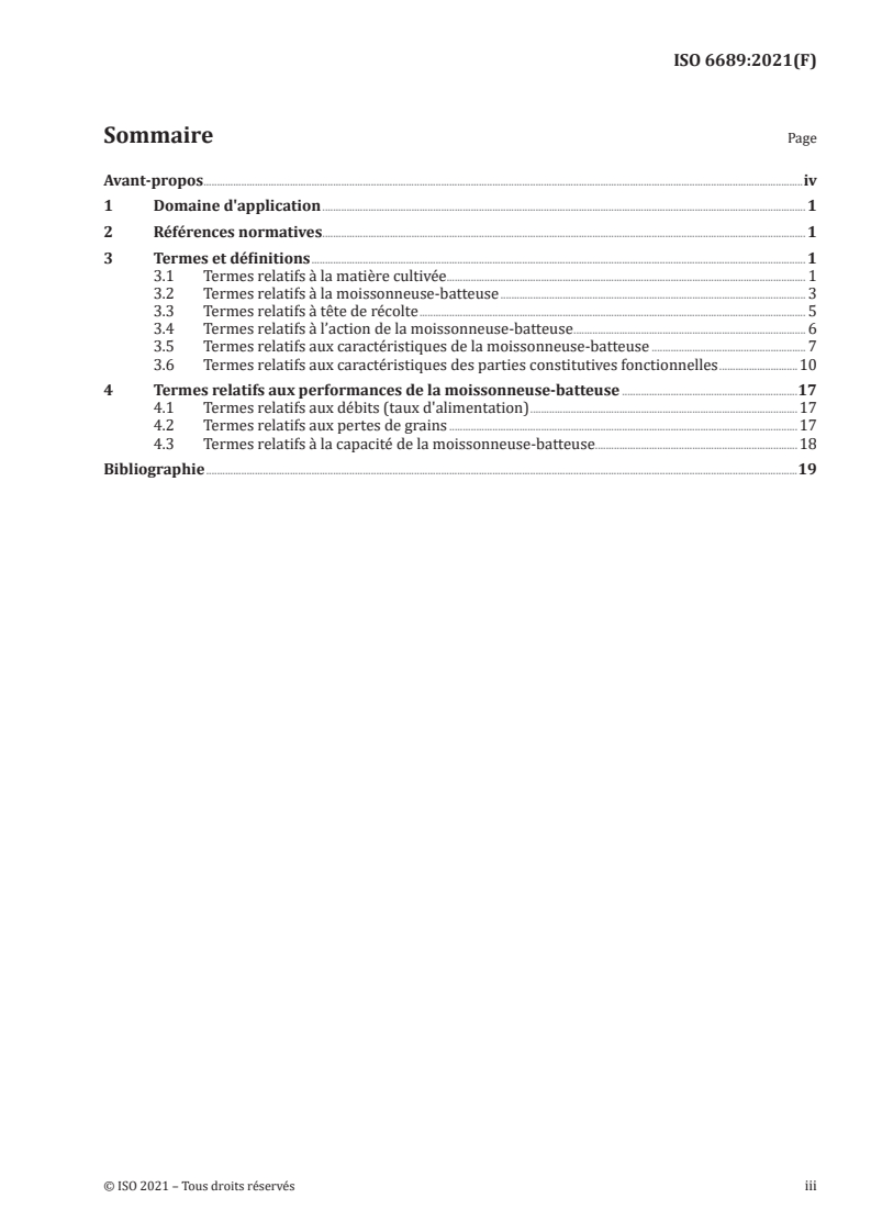 ISO 6689:2021 - Matériel de récolte — Moissonneuses-batteuses et leurs composants fonctionnels — Vocabulaire
Released:9/3/2021