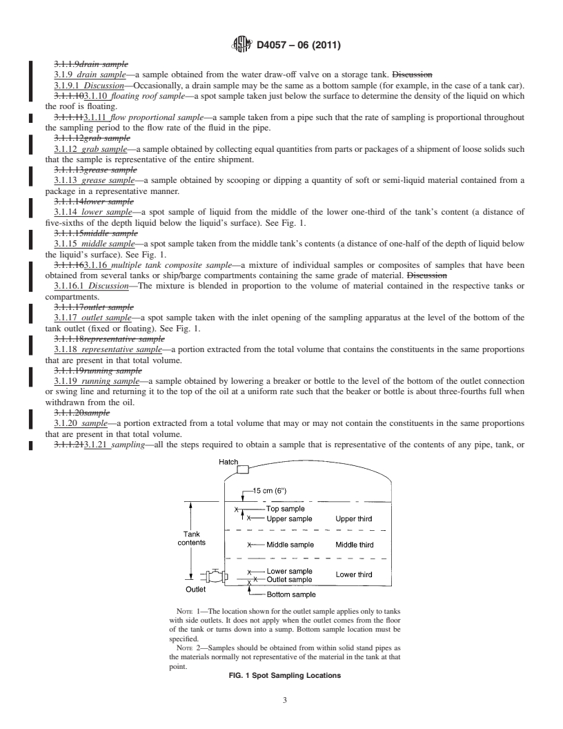 REDLINE ASTM D4057-06(2011) - Standard Practice for Manual Sampling of Petroleum and Petroleum Products