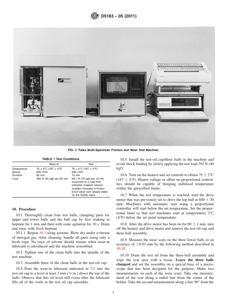 ASTM D5183-05(2011) - Standard Test Method for Determination of the Coefficient of Friction of Lubricants Using the Four-Ball Wear Test Machine