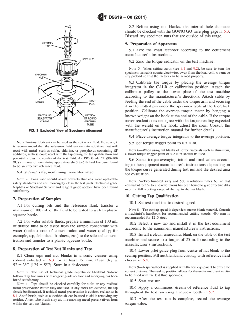 ASTM D5619-00(2011) - Standard Test Method for Comparing Metal Removal Fluids Using the Tapping Torque Test Machine (Withdrawn 2016)