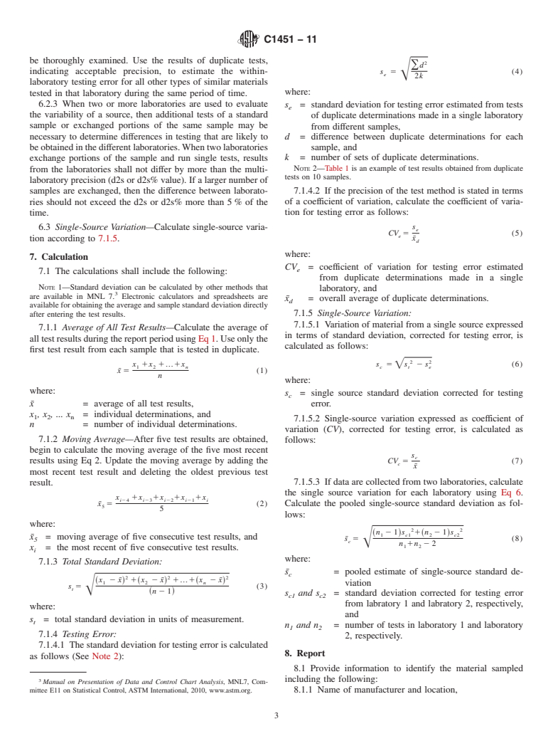 ASTM C1451-11 - Standard Practice for Determining Uniformity of Ingredients of Concrete From a Single Source