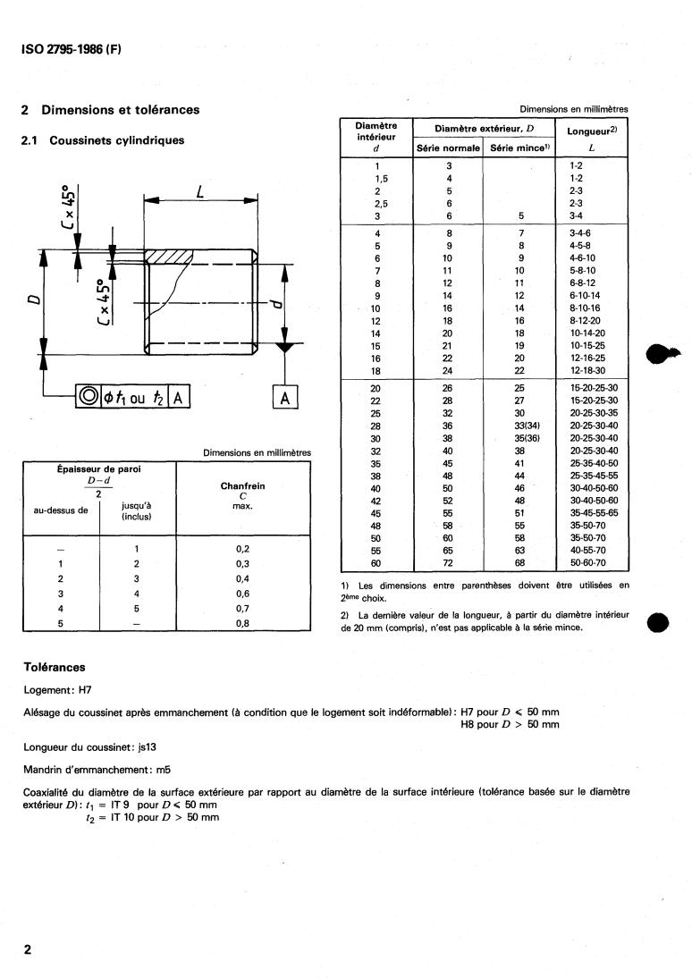 ISO 2795:1986 ISO 2795:1986 - Plain bearings made from sintered material — Dimensions and tolerances
Released:5/15/1986 - Page 4 preview