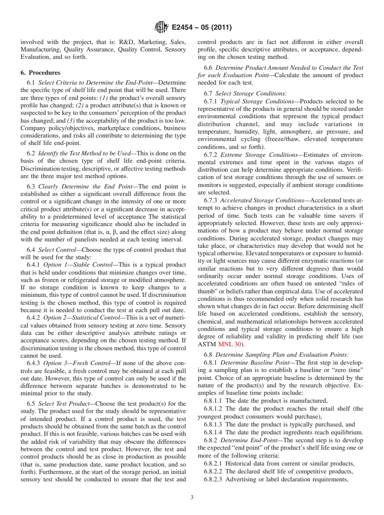 ASTM E2454-05(2011) - Standard Guide for Sensory Evaluation Methods to Determine the Sensory Shelf Life of Consumer Products