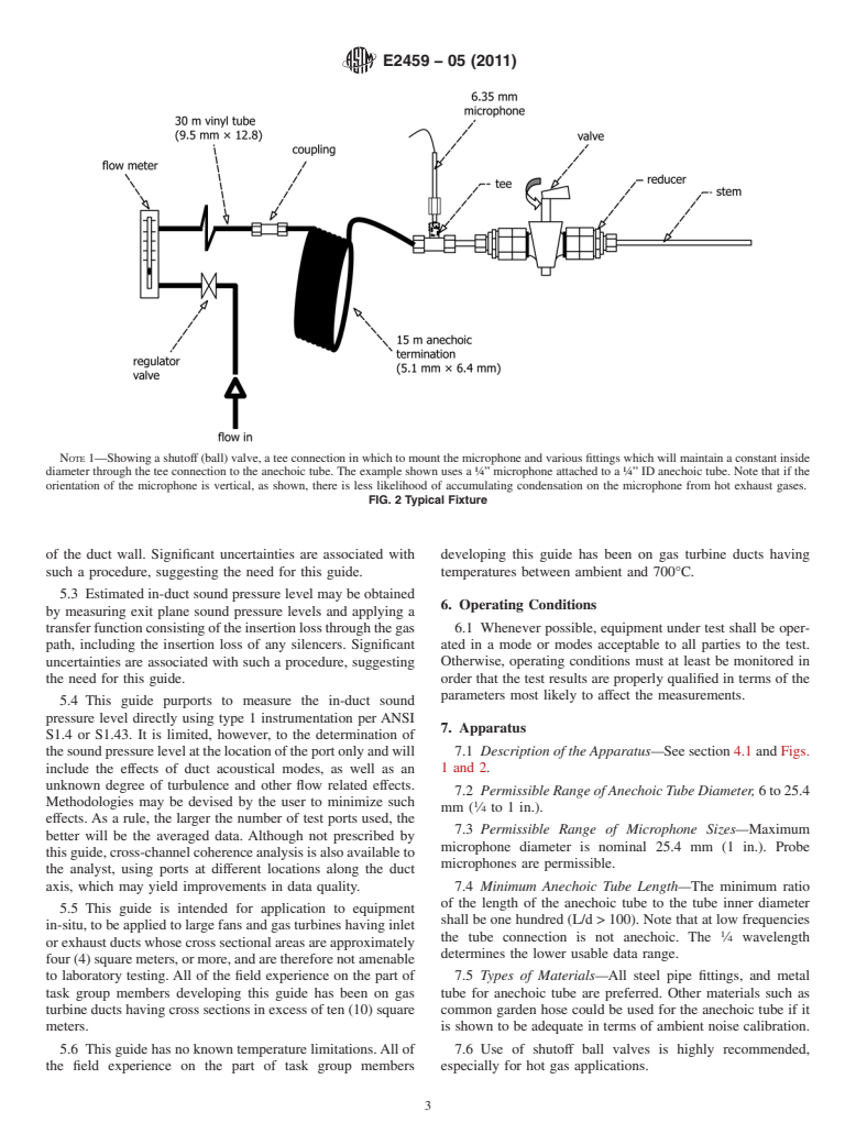 ASTM E2459-05(2011) - Standard Guide for Measurement of In-Duct Sound Pressure Levels from Large Industrial Gas Turbines and Fans