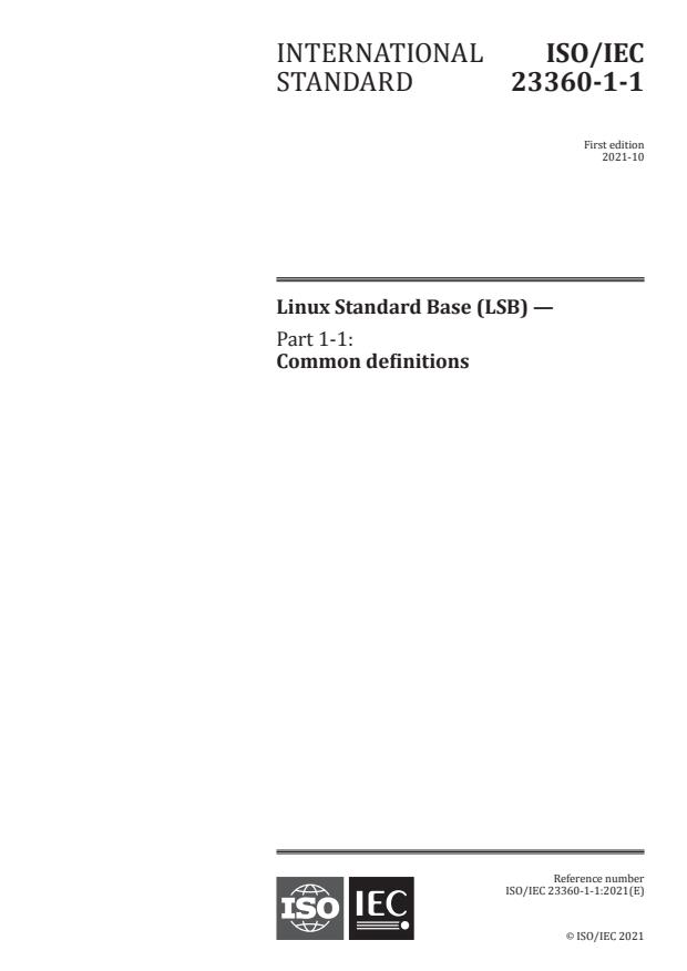 ISO/IEC 23360-1-1:2021 - Linux Standard Base (LSB)