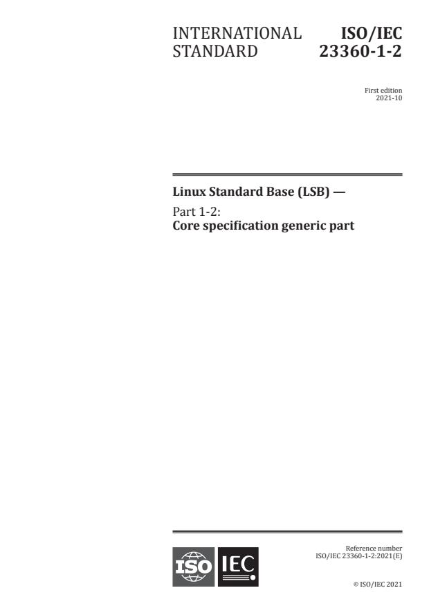 ISO/IEC 23360-1-2:2021 - Linux Standard Base (LSB)