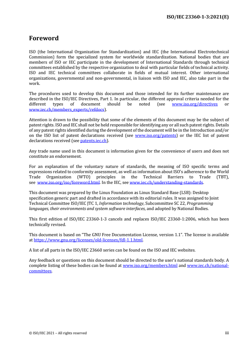 ISO/IEC 23360-1-3:2021 - Linux Standard Base (LSB) — Part 1-3: Desktop specification generic part
Released:10/8/2021