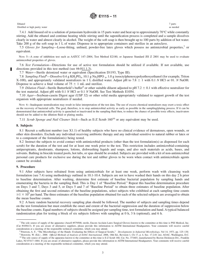 REDLINE ASTM E1115-11 - Standard Test Method for Evaluation of Surgical Hand Scrub Formulations