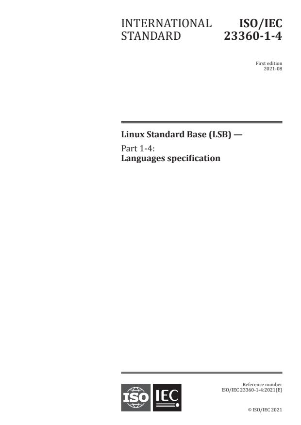 ISO/IEC PRF 23360-1-4:Version 14-avg-2021 - Linux Standard Base (LSB)