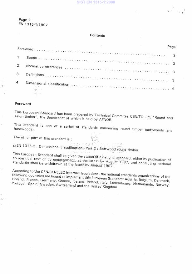 EN 1315-1:1997 EN 1315-1:2000 - Page 4 preview