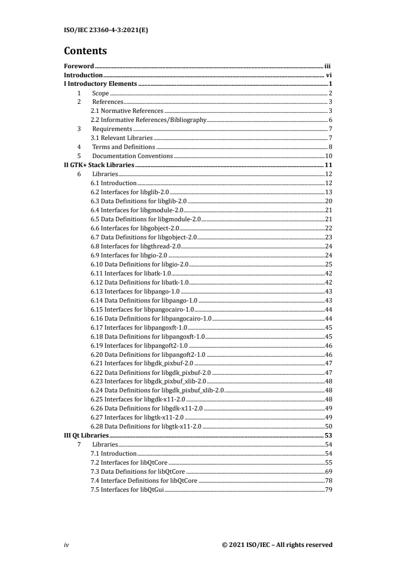 ISO/IEC 23360-4-3:2021 ISO/IEC 23360-4-3:2021 - Linux Standard Base (LSB) — Part 4-3: Desktop specification for AMD64 (X86-64) architecture
Released:10/8/2021 - Page 4 preview
