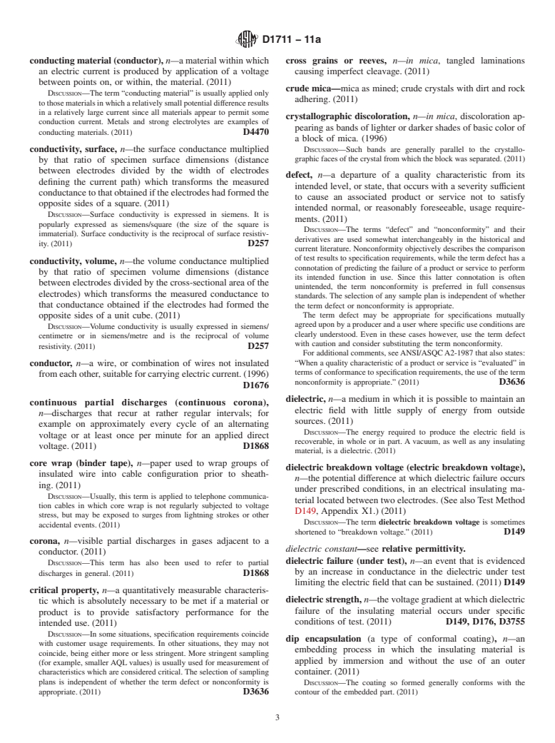 ASTM D1711-11a - Standard Terminology Relating to  Electrical Insulation