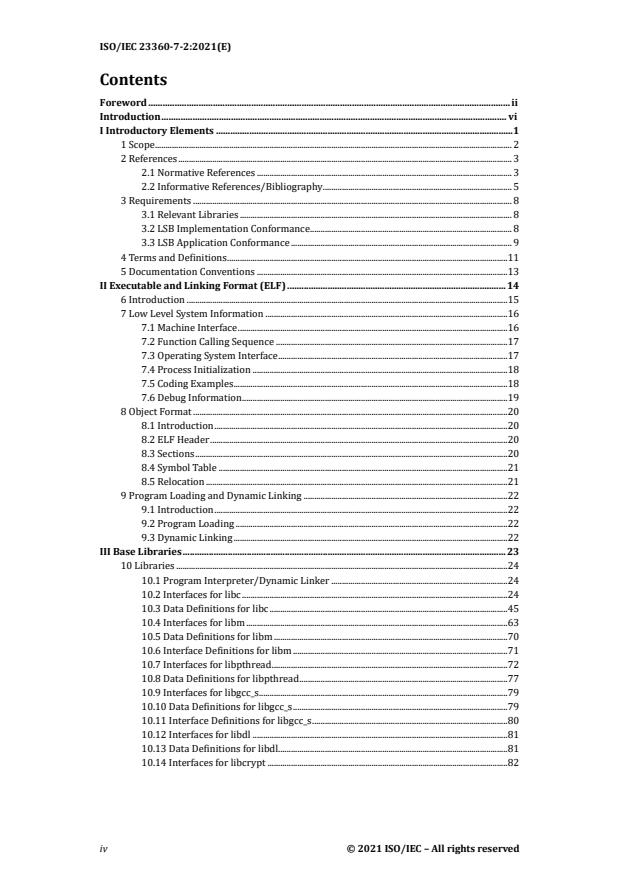 ISO/IEC 23360-7-2:2021 ISO/IEC 23360-7-2:2021 - Linux Standard Base (LSB) - Page 4 preview