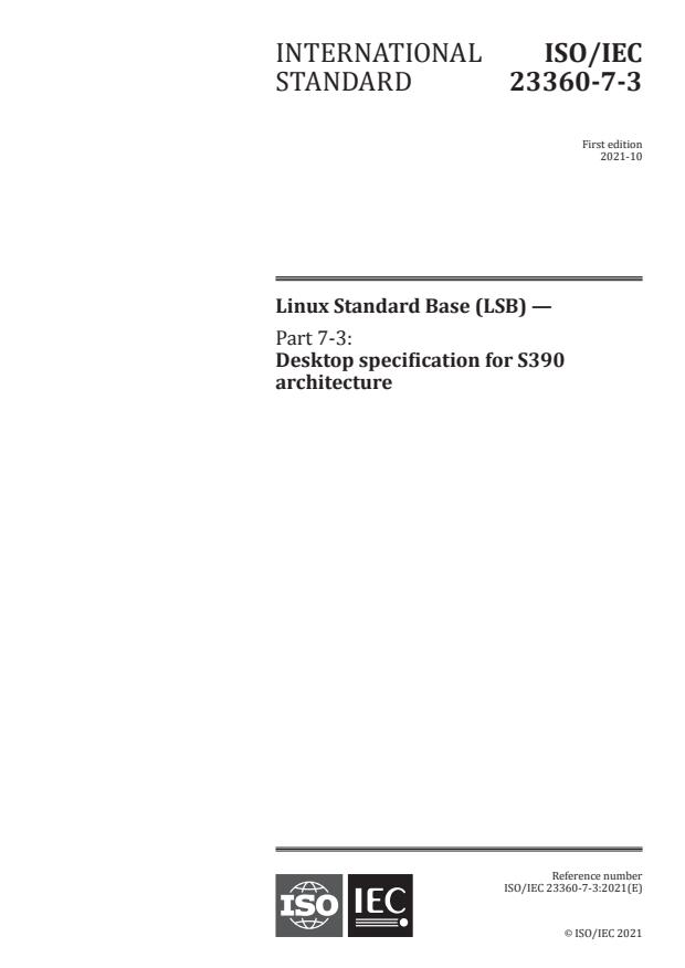 ISO/IEC 23360-7-3:2021 - Linux Standard Base (LSB)