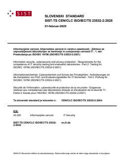 SIST-TS CEN/CLC ISO/IEC/TS 23532-2:2025 - BARVE - Page 1 preview