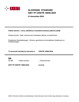 SIST-TP CEN/TR 18085:2024 SIST-TP CEN/TR 18085:2024 - BARVE - Page 1 preview