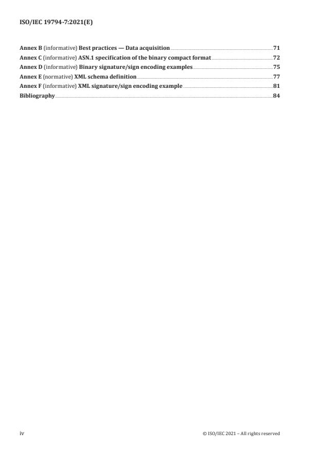 ISO/IEC 19794-7:2021 ISO/IEC 19794-7:2021 - Information technology -- Biometric data interchange formats - Page 4 preview