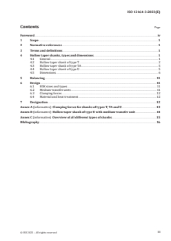 ISO 12164-3:2023 ISO 12164-3:2023 - Hollow taper interface with flange contact surface — Part 3: Shanks of types T, TA and U
Released:10/20/2023 - Page 3 preview