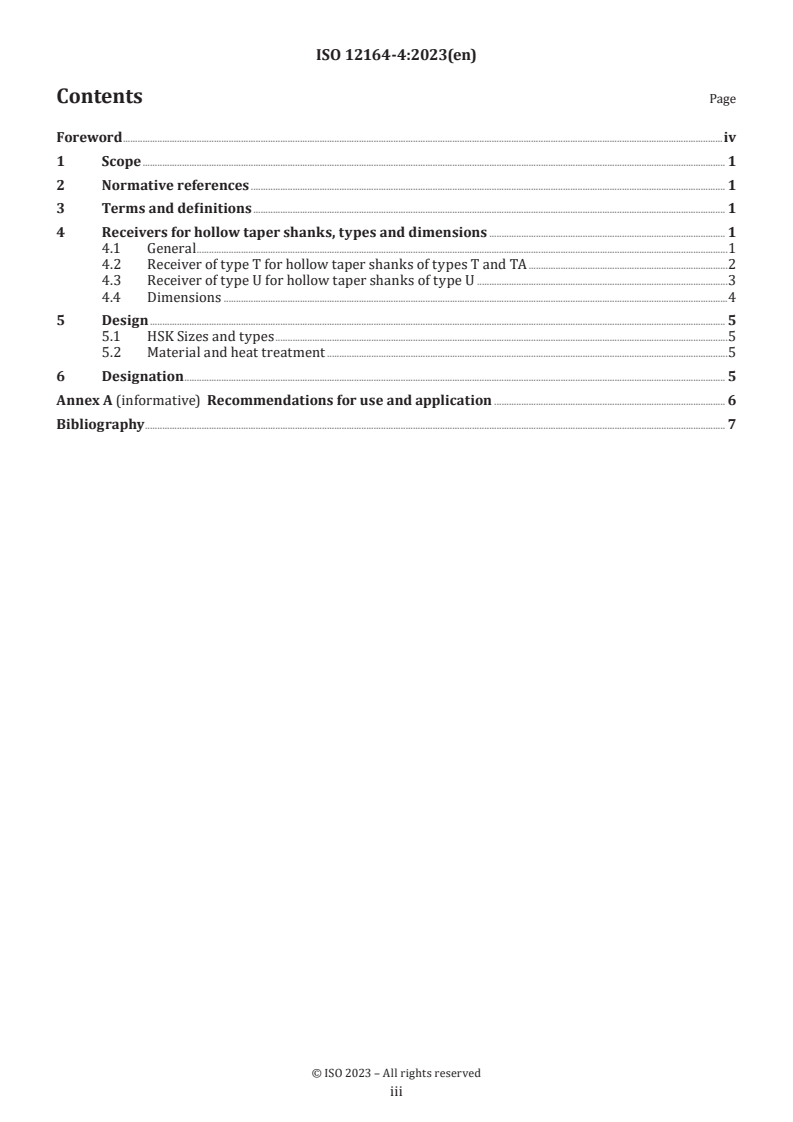 ISO 12164-4:2023 - Hollow taper interface with flange contact surface — Part 4: Receivers of types T and U for hollow taper shanks of types T, TA and U
Released:9/12/2024