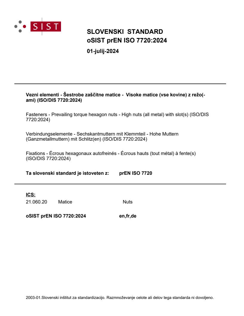 prEN ISO 7720:2024