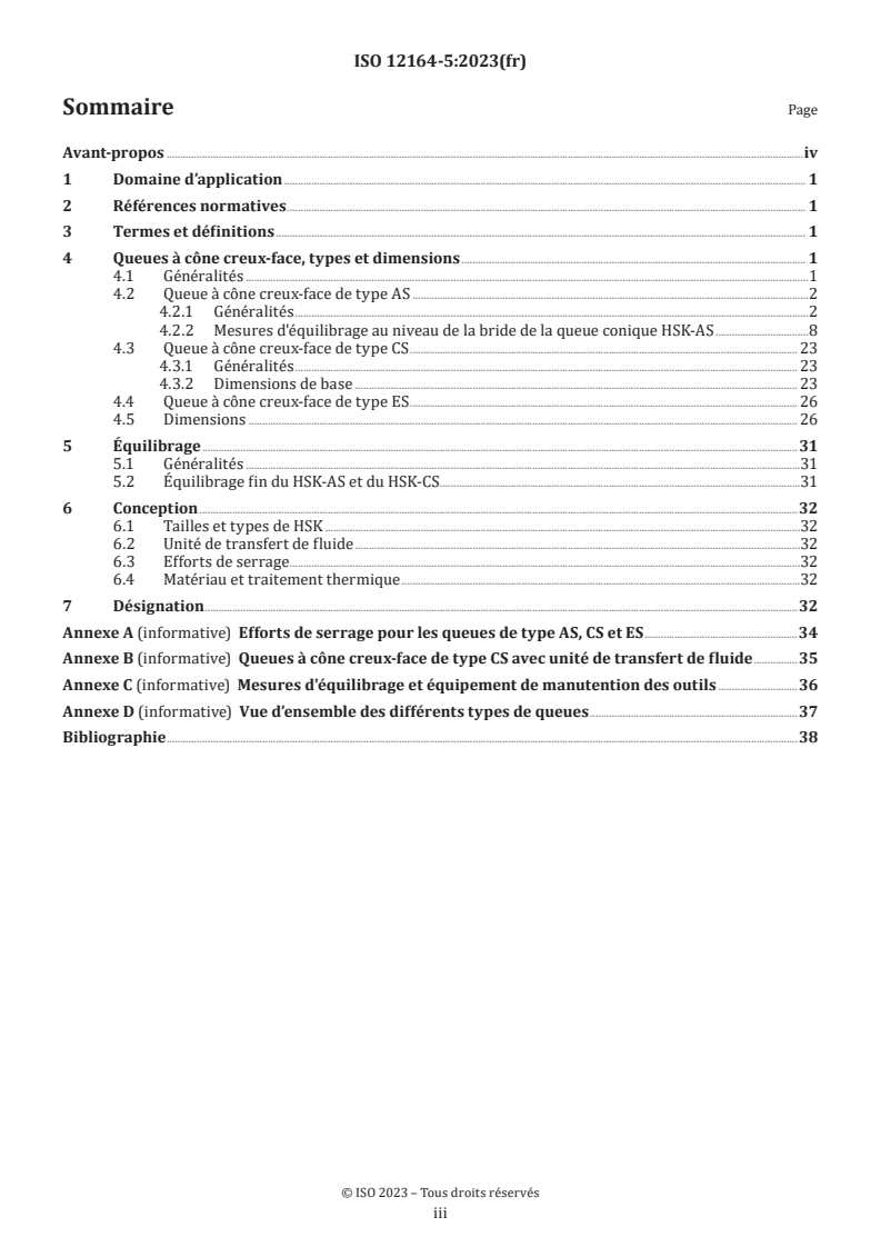 ISO 12164-5:2023 - Interfaces à cône creux-face — Partie 5: Queues de type AS, CS et ES
Released:9/12/2024