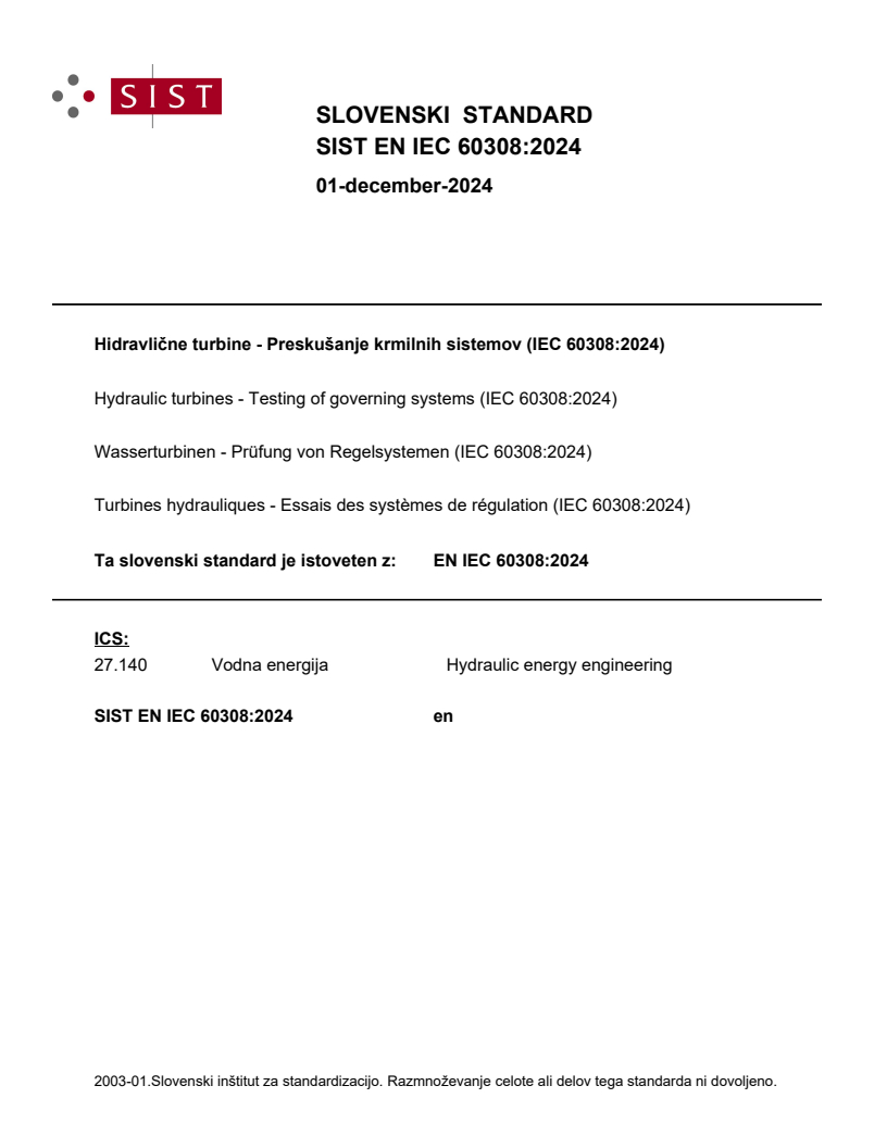 EN IEC 60308:2024 - BARVE