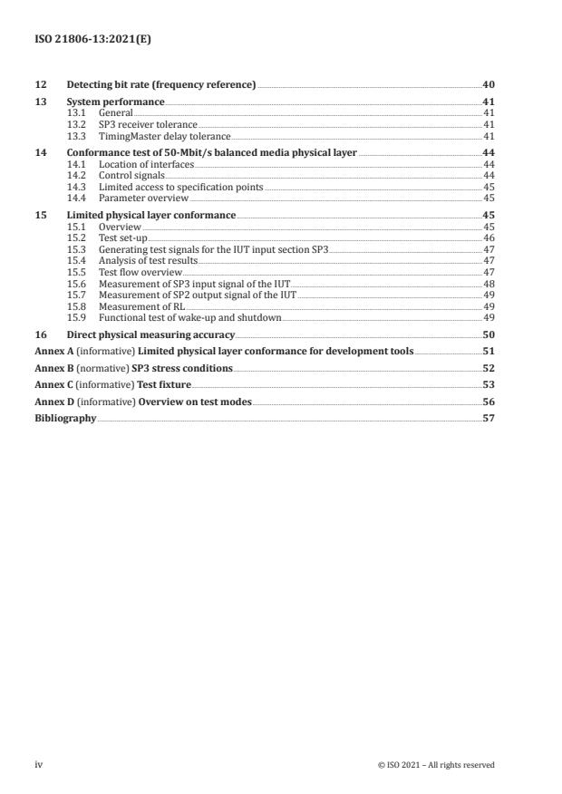 ISO 21806-13:2021 ISO 21806-13:2021 - Road vehicles -- Media Oriented Systems Transport (MOST) - Page 4 preview