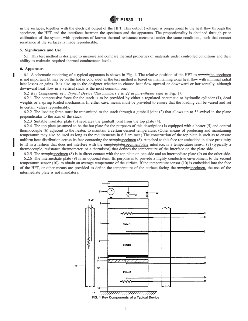 REDLINE ASTM E1530-11 - Standard Test Method for Evaluating the Resistance to Thermal Transmission of Materials by the Guarded Heat Flow Meter Technique