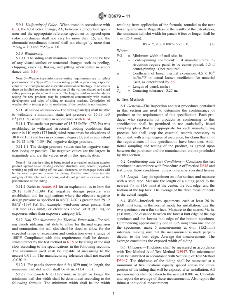 ASTM D3679-11 - Standard Specification for  Rigid Poly(Vinyl Chloride) (PVC) Siding