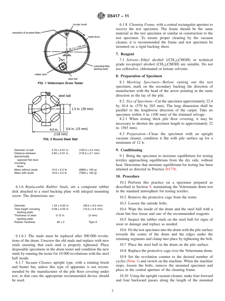 ASTM D5417-11 - Standard Practice for  Operation of the Vettermann Drum Tester