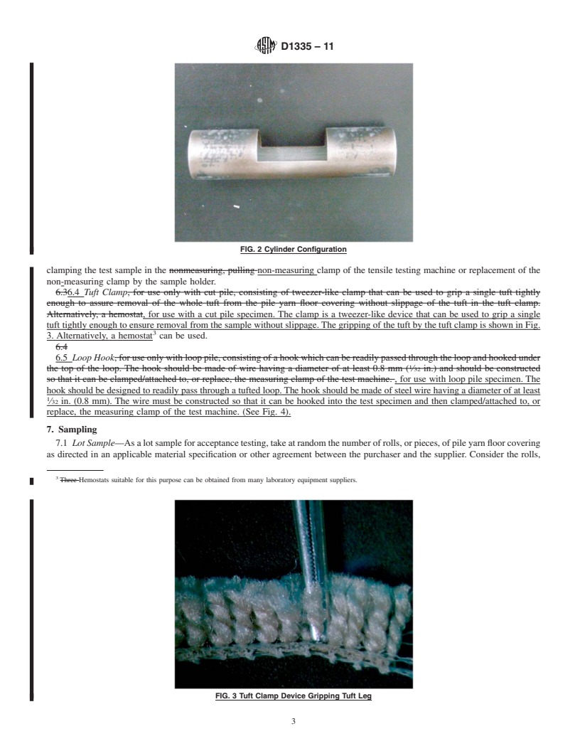 REDLINE ASTM D1335-11 - Standard Test Method for  Tuft Bind of Pile Yarn Floor Coverings