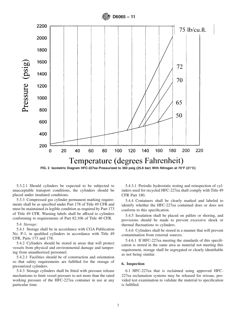 ASTM D6065-11 - Standard Practice for  Handling, Transportation, and Storage of HFC-227ea 1,1,1,2,3,3,3-Heptafluoropropane (CF<sub>3</sub>CHFCF<sub>3</sub>)