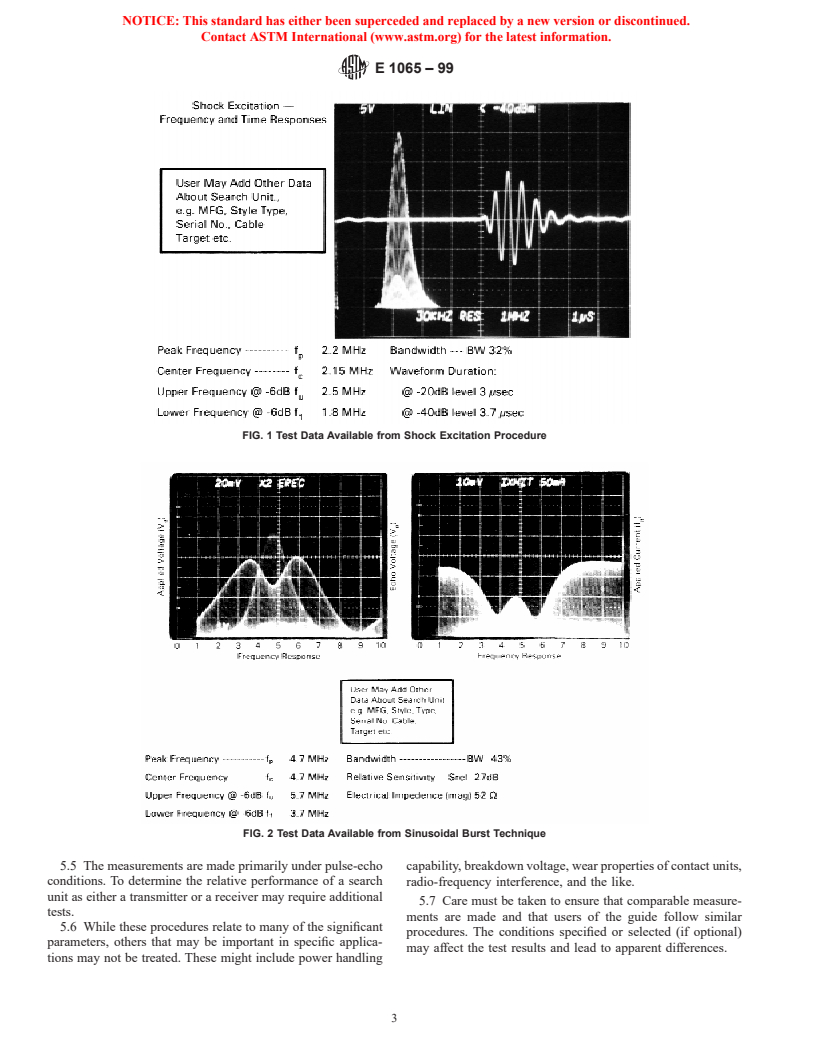 ASTM E1065-99 - Standard Guide for Evaluating Characteristics of Ultrasonic Search Units