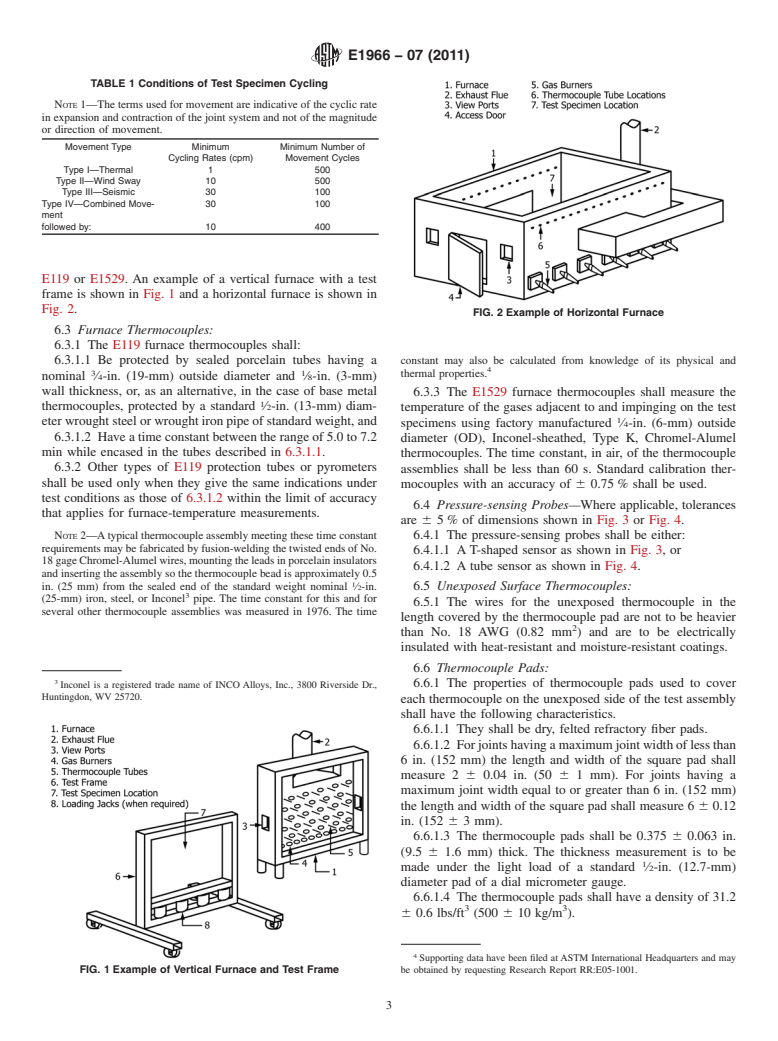 ASTM E1966-07(2011) - Standard Test Method for Fire-Resistive Joint Systems