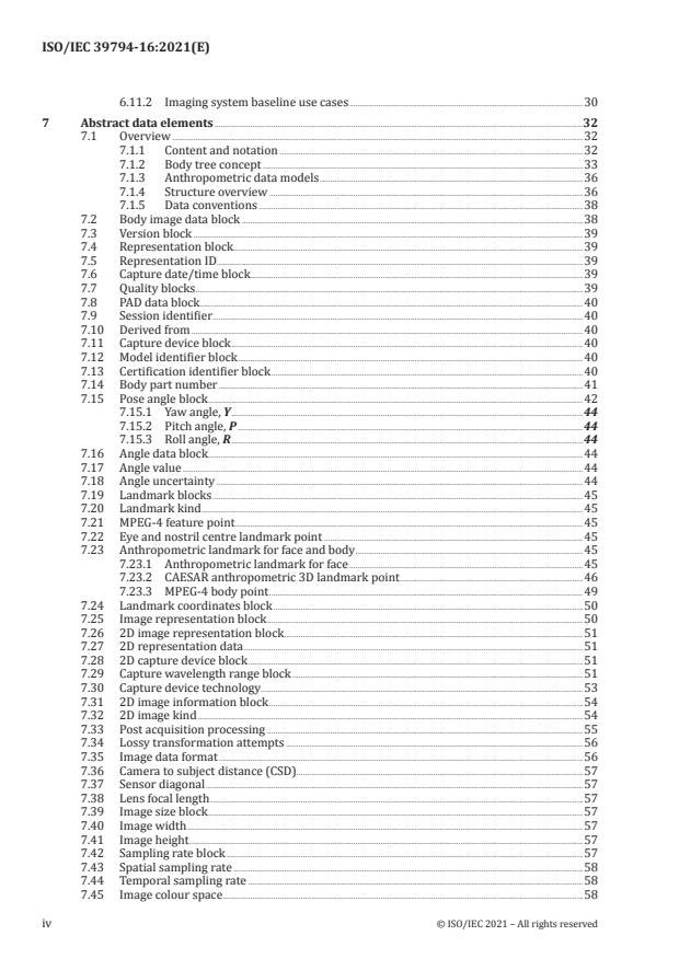 ISO/IEC 39794-16:2021 ISO/IEC 39794-16:2021 - Information technology -- Extensible biometric data interchange formats - Page 4 preview