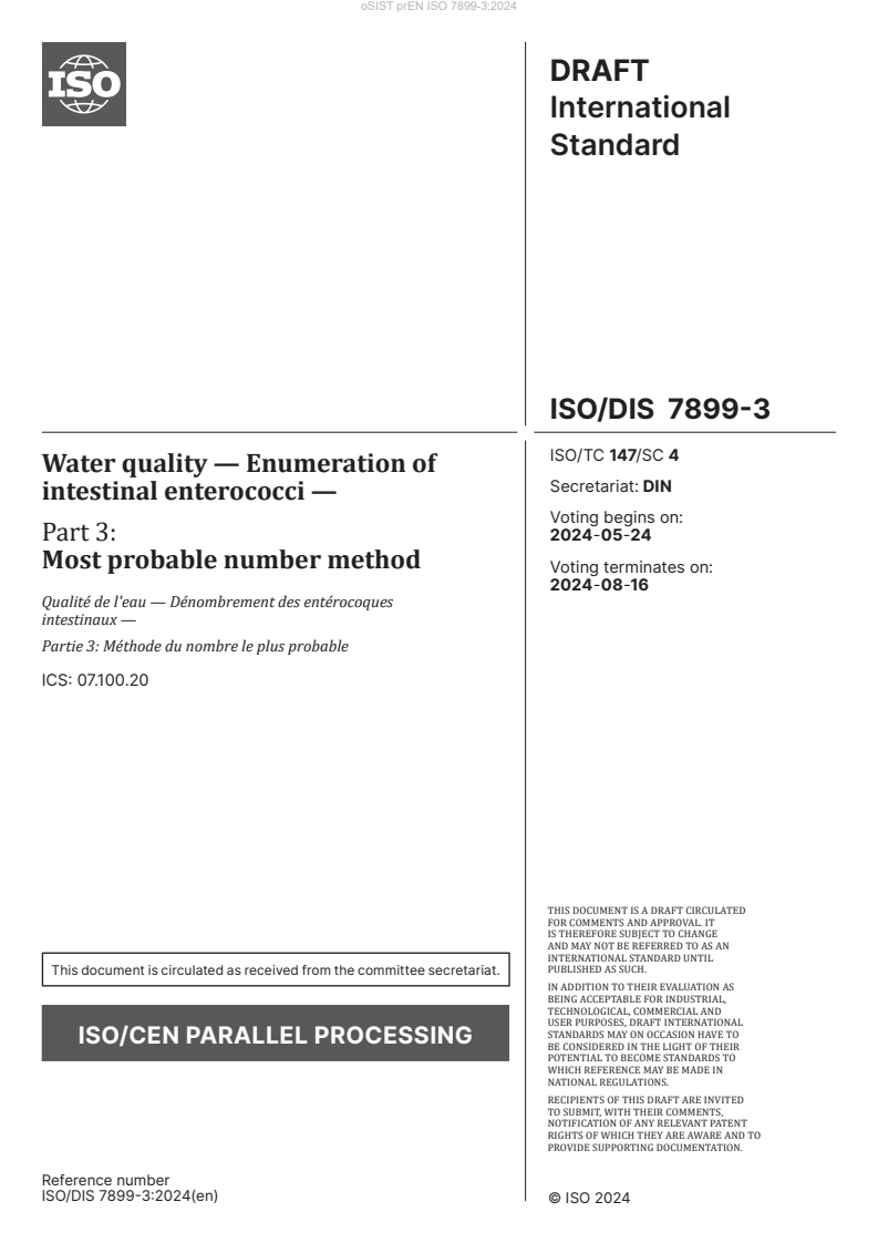 prEN ISO 7899-3:2024