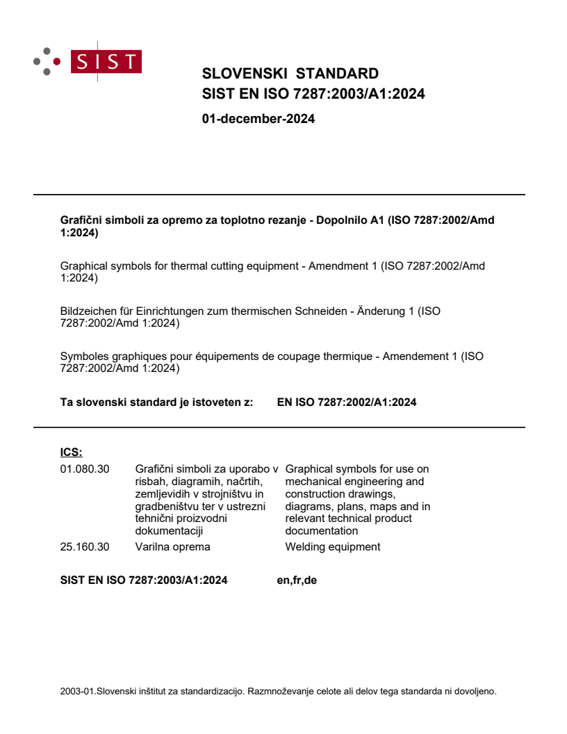 EN ISO 7287:2003/A1:2024