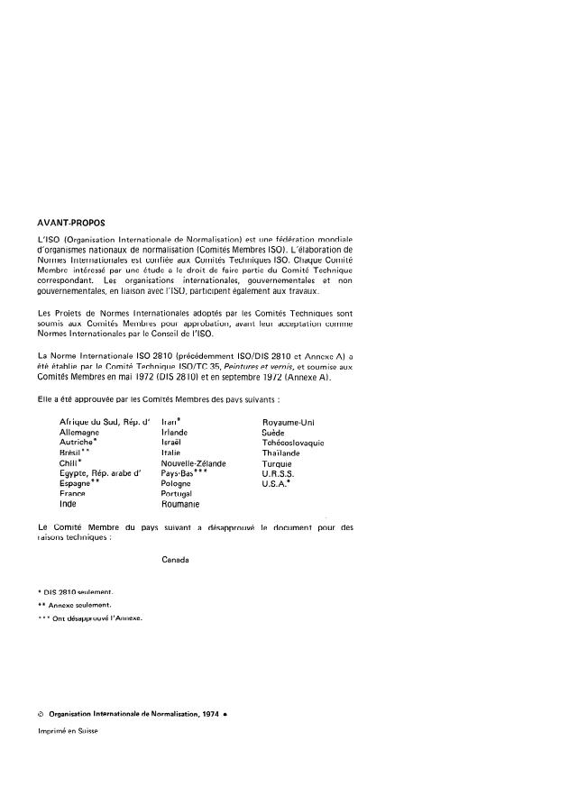 ISO 2810:1974 ISO 2810:1974 - Peintures et vernis -- Notes indicatives sur la conduite des essais de vieillissement naturel - Page 2 preview