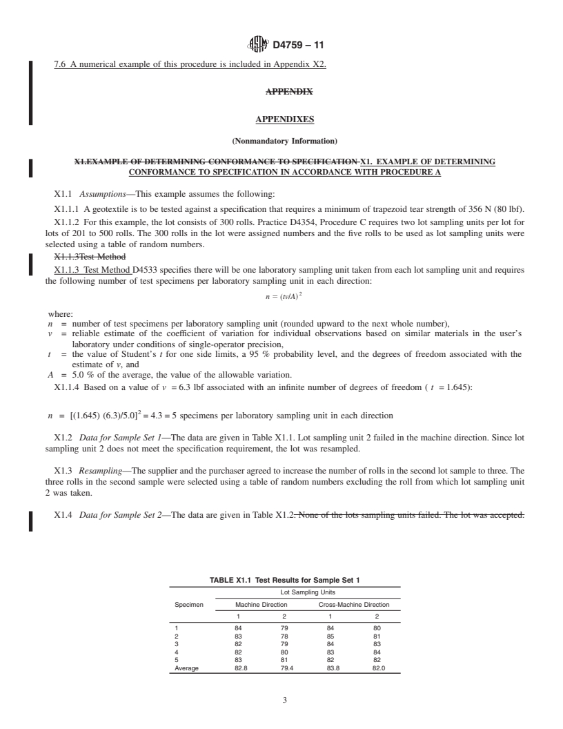 REDLINE ASTM D4759-11 - Standard Practice for  Determining the Specification Conformance of Geosynthetics