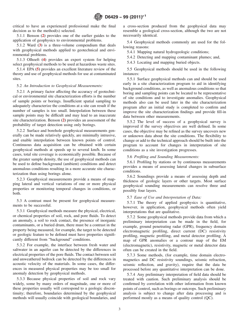 ASTM D6429-99(2011)e1 - Standard Guide for Selecting Surface Geophysical Methods (Withdrawn 2020)