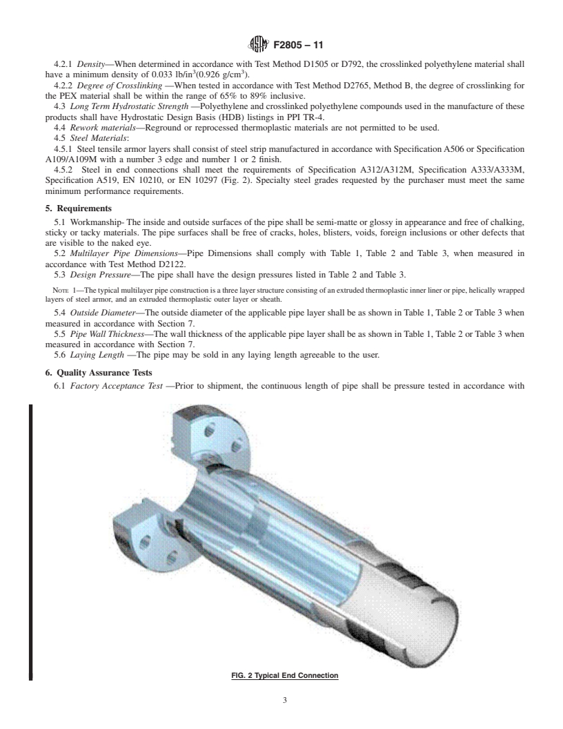 REDLINE ASTM F2805-11 - Standard Specification for Multilayer Thermoplastic And Flexible Steel Pipe And Connections