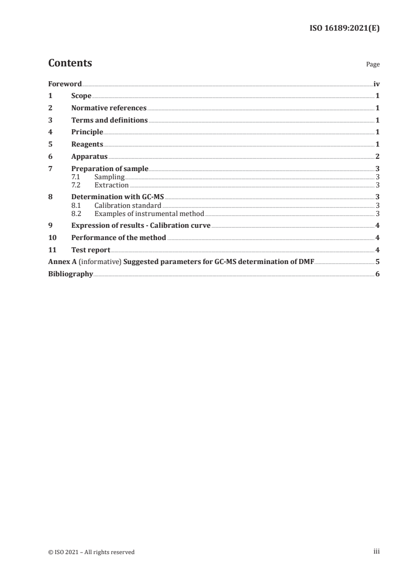 ISO 16189:2021 - Footwear — Critical substances potentially present in footwear and footwear components — Test method to quantitatively determine dimethylformamide in footwear materials
Released:11/26/2021