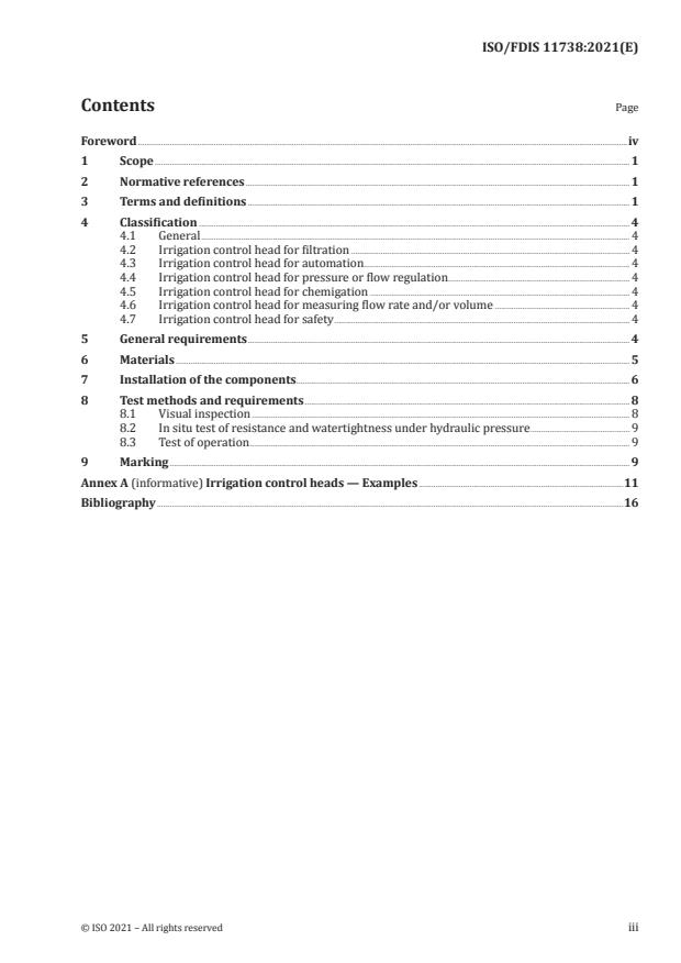 ISO/FDIS 11738:Version 31-jul-2021 - Agricultural irrigation equipment -- Control heads