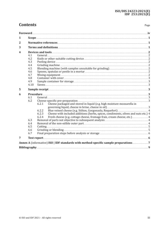 ISO/DIS 24223 - Cheese -- Guidance on sample preparation for physical ...
