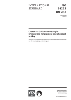 ISO 24223:2021 - Cheese — Guidance on sample preparation for physical and chemical testing
Released:11/3/2021 - Page 1 preview