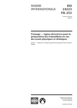 ISO 24223:2021 - Fromage — Lignes directrices pour la préparation des échantillons en vue des essais physiques et chimiques
Released:11/10/2021 - Page 1 preview