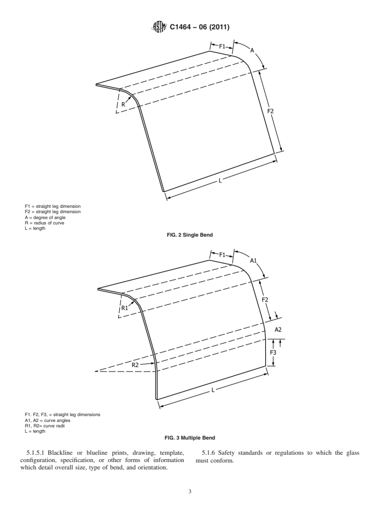 ASTM C1464-06(2011) - Standard Specification for Bent Glass